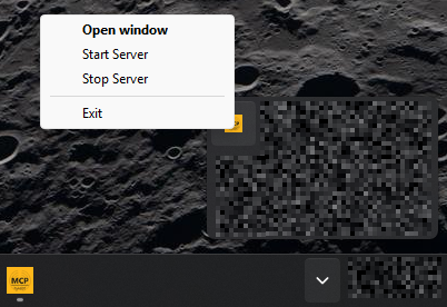 PyAEDT MCP system tray menu